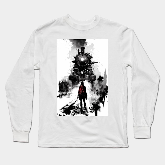 Haunted Ink Train Long Sleeve T-Shirt by TortillaChief